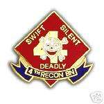 USMC HAT PIN   4th MARINE RECON BATTALION  