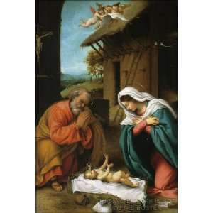  Birth of Jesus Christ, by Lorenzo Lotto, 1523   24x36 