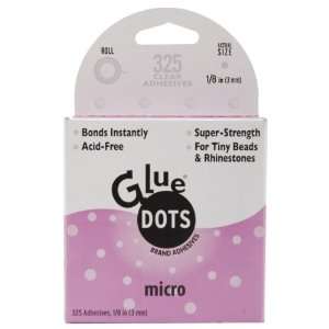  1/8 Micro Glue Dots Roll 325 Clear Dots Arts, Crafts 