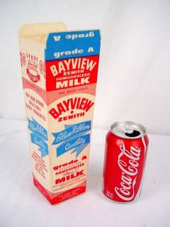 Vintage BAYVIEW Dairy Wax Milk Carton Duluth MN NOS A+  