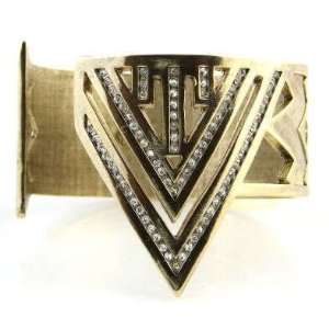   New House of Harlow Gold Pave Chevron Cuff Bracelet 