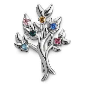  Personalized Sterling 6 Stone Family Tree Birthstone Pin 