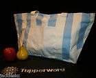 Tupperware NEW ~BLUE stripe Picnic Beach Bag Tote ~NIP 