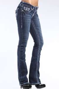   CLASH jeans FLEUR DE LIS crystal 30 THICK WHITE STITCH 9 ~like LA IDOL
