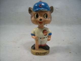 Vintage 1960s Chicago Cubs Bear Mascot Bobble Head Doll  