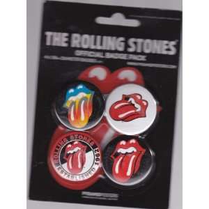  The Rolling Stones Official 4 Piece Button / Badge Pack 