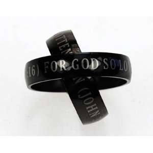    Stainless Steel Womens Black Axis Christian Ring John 316 Jewelry
