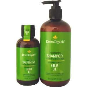   DermOrganic Shampoo 12oz + Leave in Treatment 4oz Combo Set Beauty