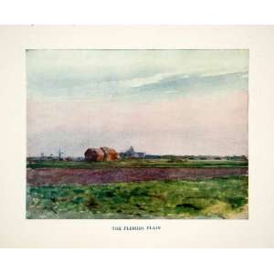  1920 Color Print Flemish Plain Belgium Flanders Walloon 