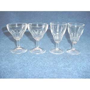  Set of 4 Small Vintage Stem Glasses 