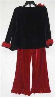 NWT Greggy Girl Boutique $70 2 Pc Velour Set Top & Pants Sz 3T Black 