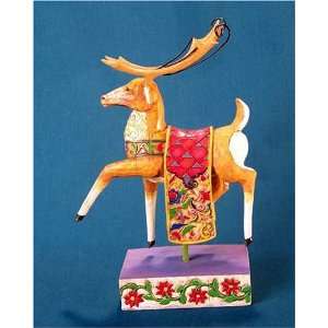  Jim Shore Reindeer Red Blanket Statue
