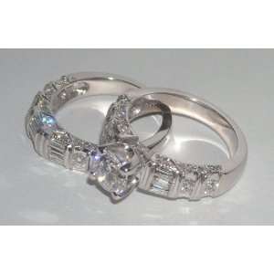   76 carats diamond bridal jewelry set ring and band 