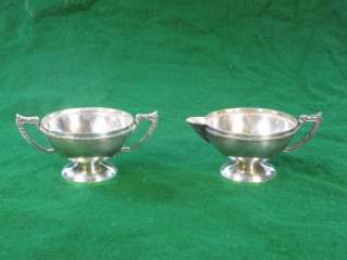 Silverplate Creamer Sugar Benedict Chinese Chippendale  