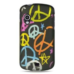 VMG Black Colorful Peace Symbol Design Hard 2 Pc Plastic Snap On Case 