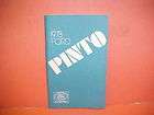 1978 FORD PINTO NOS ORIGINAL NEW OWNERS MANUAL SERVICE GUIDE BOOK 78