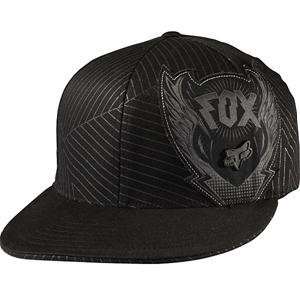  Fox Racing Flight Crest Flexfit Hat   Small/Medium/Black 