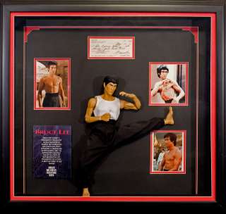 Bruce Lee Custom Framed Display Rare Handwritten and Signed Bank Check 