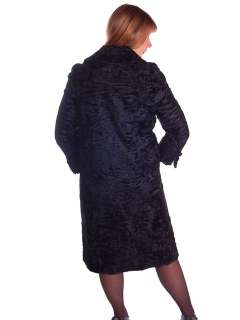   Black Persian Lamb Broadtail Fur Coat George Bernard 1970S Med  