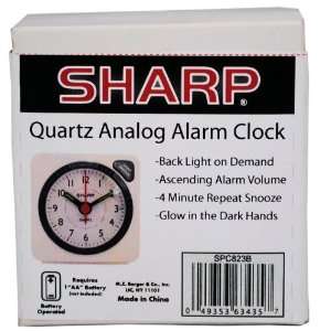  Sharp Quartz Analog Alarm Clock White Small Travel