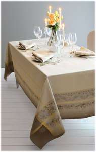 GARNIER THIEBAUT STAIN RESISTANT FRENCH TABLE LINENS/PERCE NEIGE 