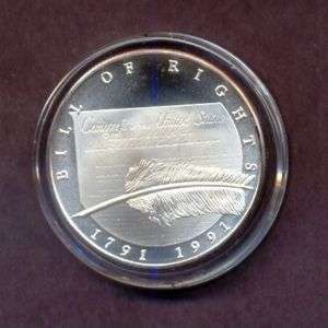 Chrysler Bill of Rights 1 troy ounce silver medallion  