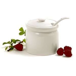  Porcelain Jam and Sauce Jar with Lid and Spoon Kitchen 