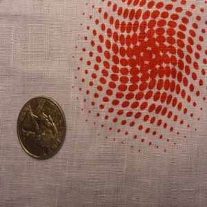  Linen Dots Print Fabric White Red