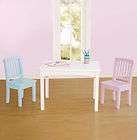 Kids WHITE Rectangular wood Table andPastel Chair Set Cute Cottage 