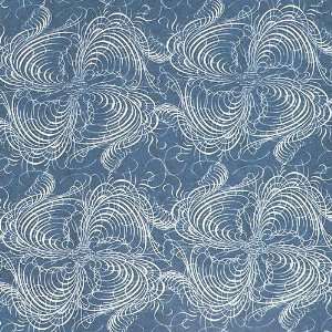  45 Wide Wintergraphix II Eyelash Scroll Blue Fabric By 