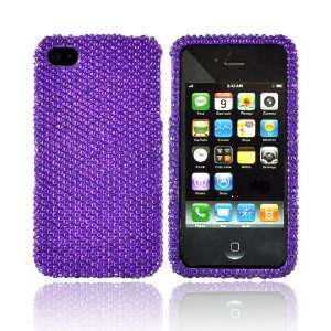   For Verizon Apple iPhone 4 Bling Hard Case Cover PURPLE Electronics