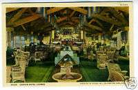 1930s Postcard Grand Canyon Hotel Lounge Interior  