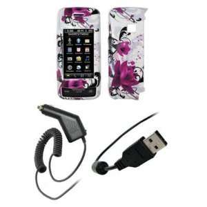 LG Voyager VX10000   Premium Purple and White Flowers Design Snap On 