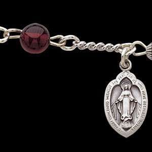  Sterling Silver Garnet Rosary Bracelet Jewelry