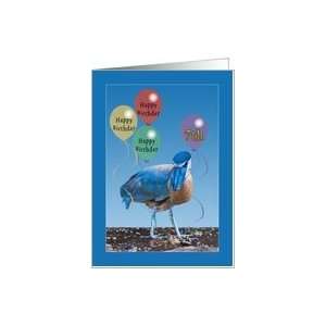    7th Birthday Card with Balloons and Heron Card Toys & Games