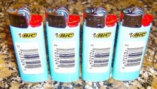 LOT OF 4 BIC MINI BABY BLUE LIGHTERS FREE SHIP NEW  