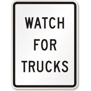  Watch For Trucks Diamond Grade Sign, 24 x 18 Office 