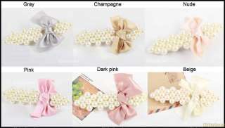 Sweet Lovely Pearl Beads Bowknot Butterfly Hairpins Hair Clip  