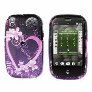  Purple Heart Snap on Hard Skin Cover Case for Palm Pre 