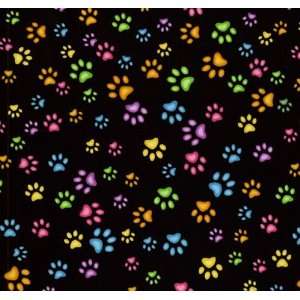  RJR Dan Morris Sew Catty Colorful Pawprints on Black 