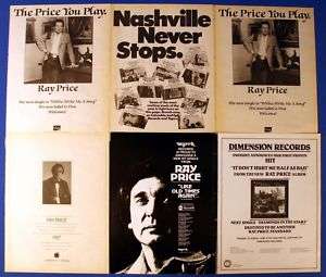 RAY PRICE VINTAGE & RARE PROMOTIONAL ADS & MEDIA LOT  