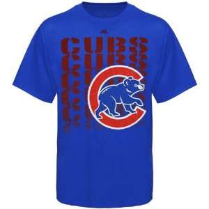  Majestic Chicago Cubs Royal Blue Game Open T shirt Sports 