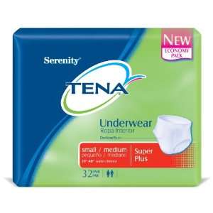 Tena Serenity Underware, Super Plus, Small/Medium, 32 Count Packages