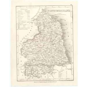  Antique Map Northumberland Dugdales C1864