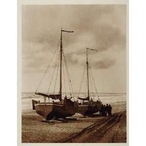  c1930 Fishing Boat Beach Zandvoort Holland Netherlands 