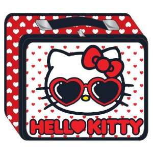   Kitty Red & White Hearts Metal Lunch Box SANLB0010