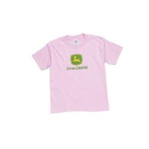  John Deere Two Color Youth Pink Tee