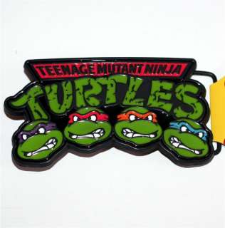 TMNT Teenage Mutant Ninja Turtles 4 FACES BELT BUCKLE  