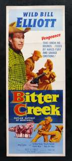 BITTER CREEK * ORIG MOVIE POSTER WESTERN COWBOY 1954  