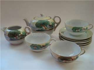 Vintage Hand Painted NIPPON Porcelain 10 Piece Tea Set  
